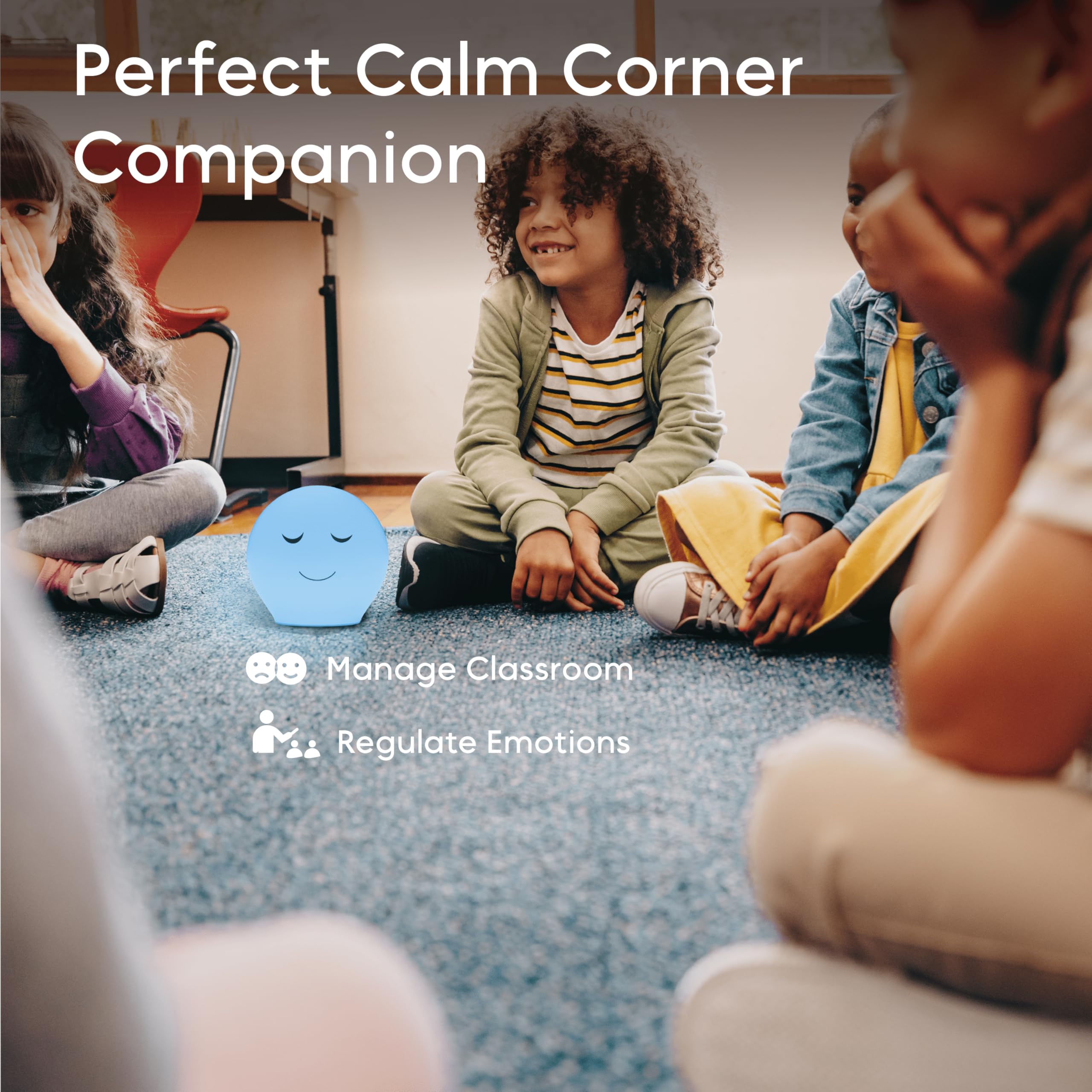InnoCity Benny living room display with calming glow for mood regulation.