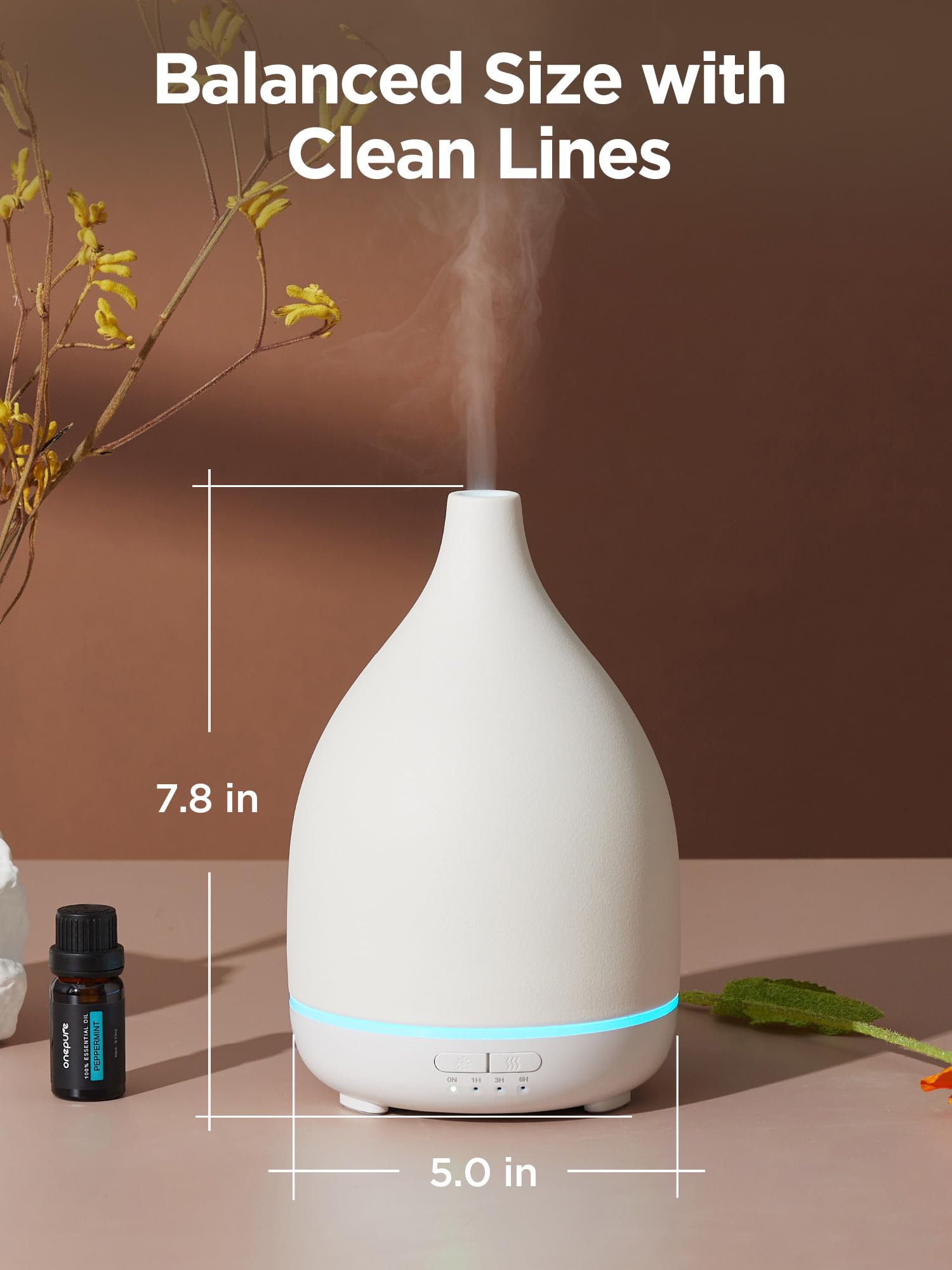 InnoGear ceramic diffuser cover detail highlighting handcrafted surface and easy cleaning