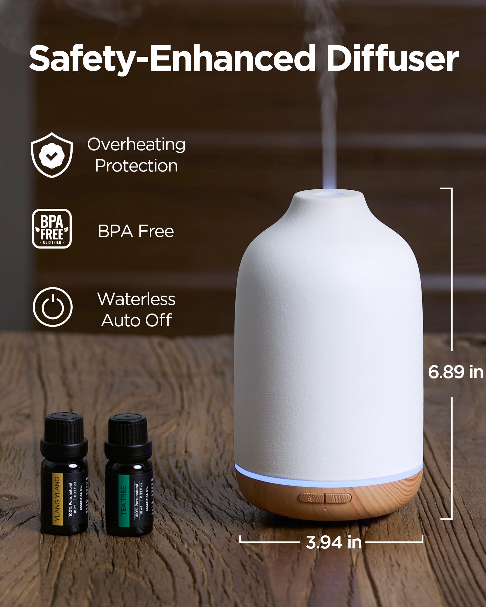 InnoGear diffuser LED light control visual emphasizes adjustable ambiance.