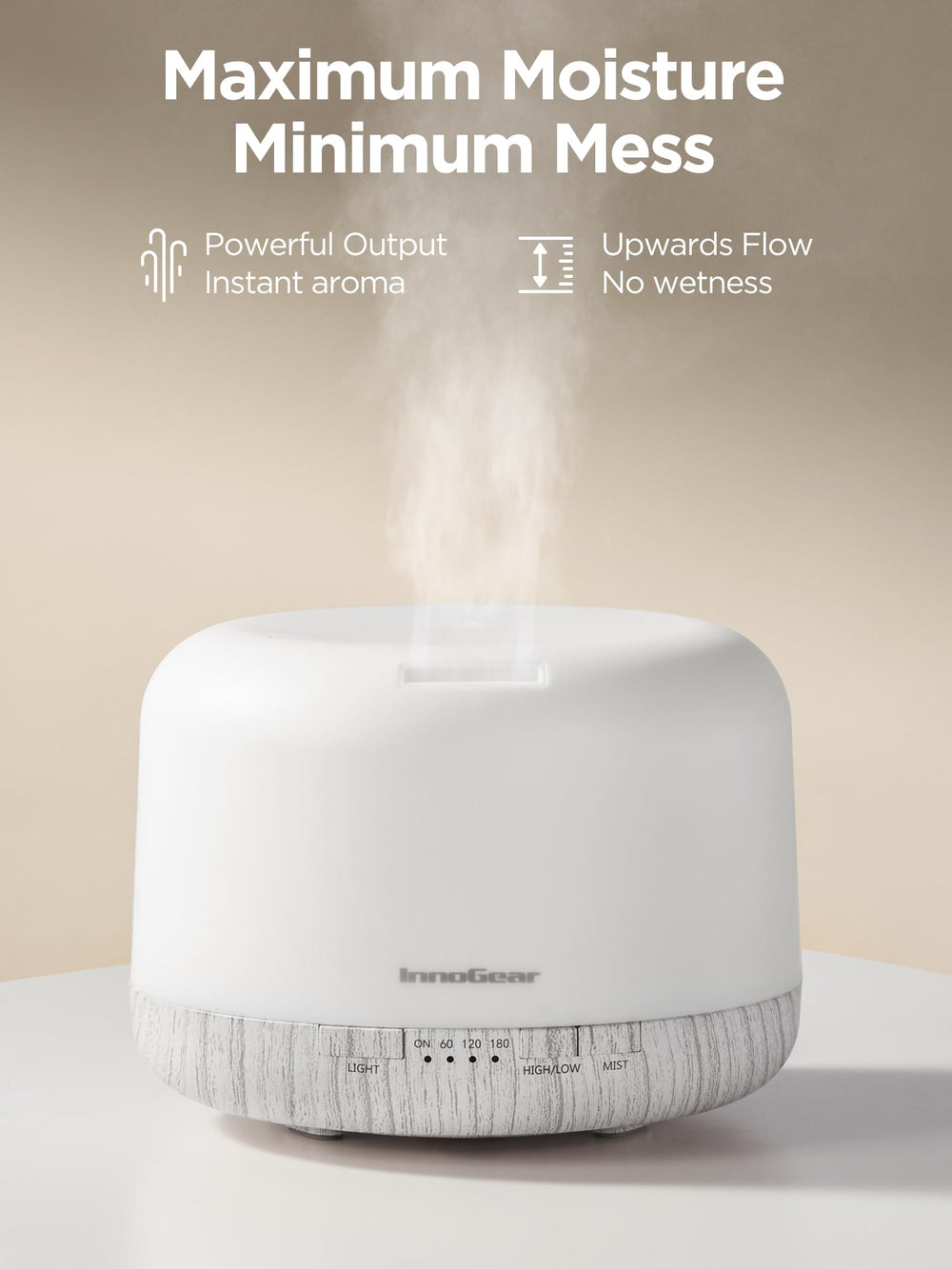 InnoGear 1H/2H/3H timer options simplify overnight use