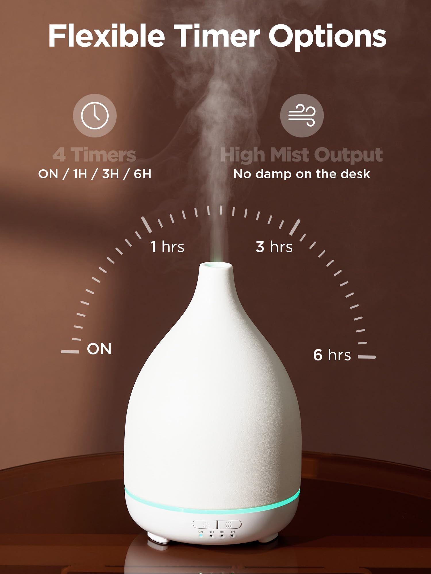 InnoGear diffuser with timer settings demonstrating flexible mist scheduling