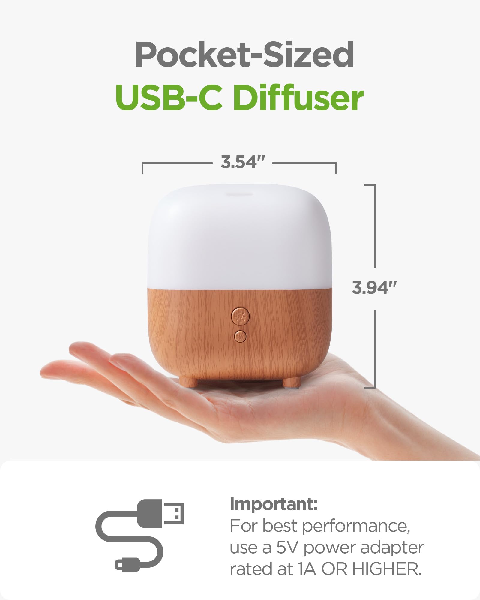 InnoGear diffuser on desk emitting gentle mist for focus and freshness