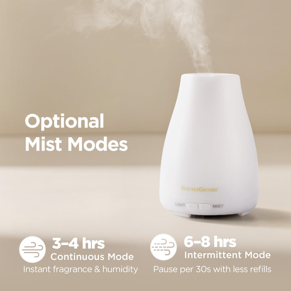InnoGear diffuser showing intermittent and continuous mist modes