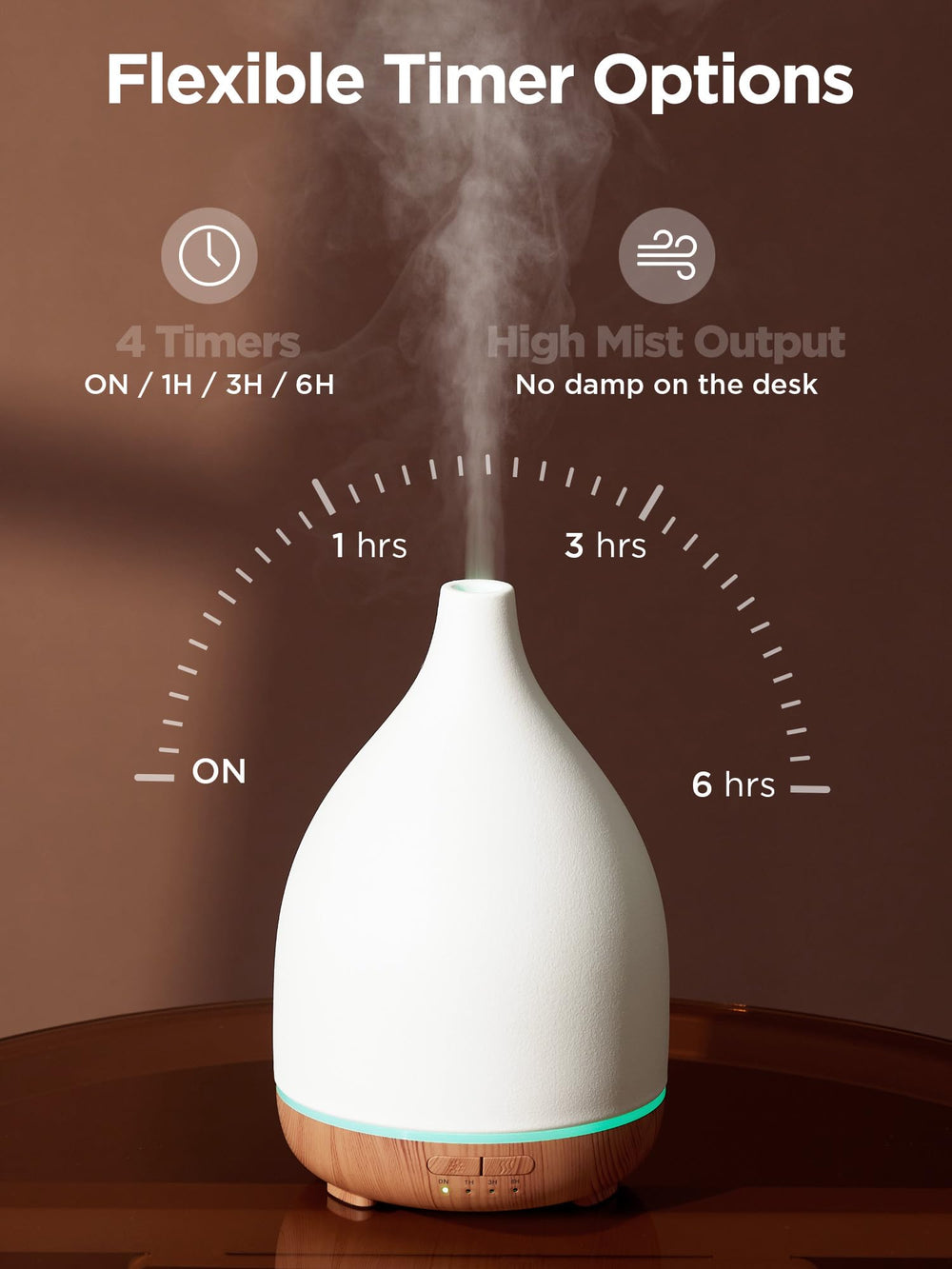 InnoGear diffuser with independent LED light for ambient mood.