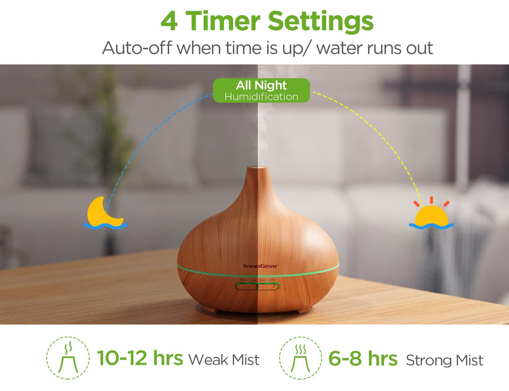 InnoGear diffuser safe materials ensure cool touch and family-friendly use.
