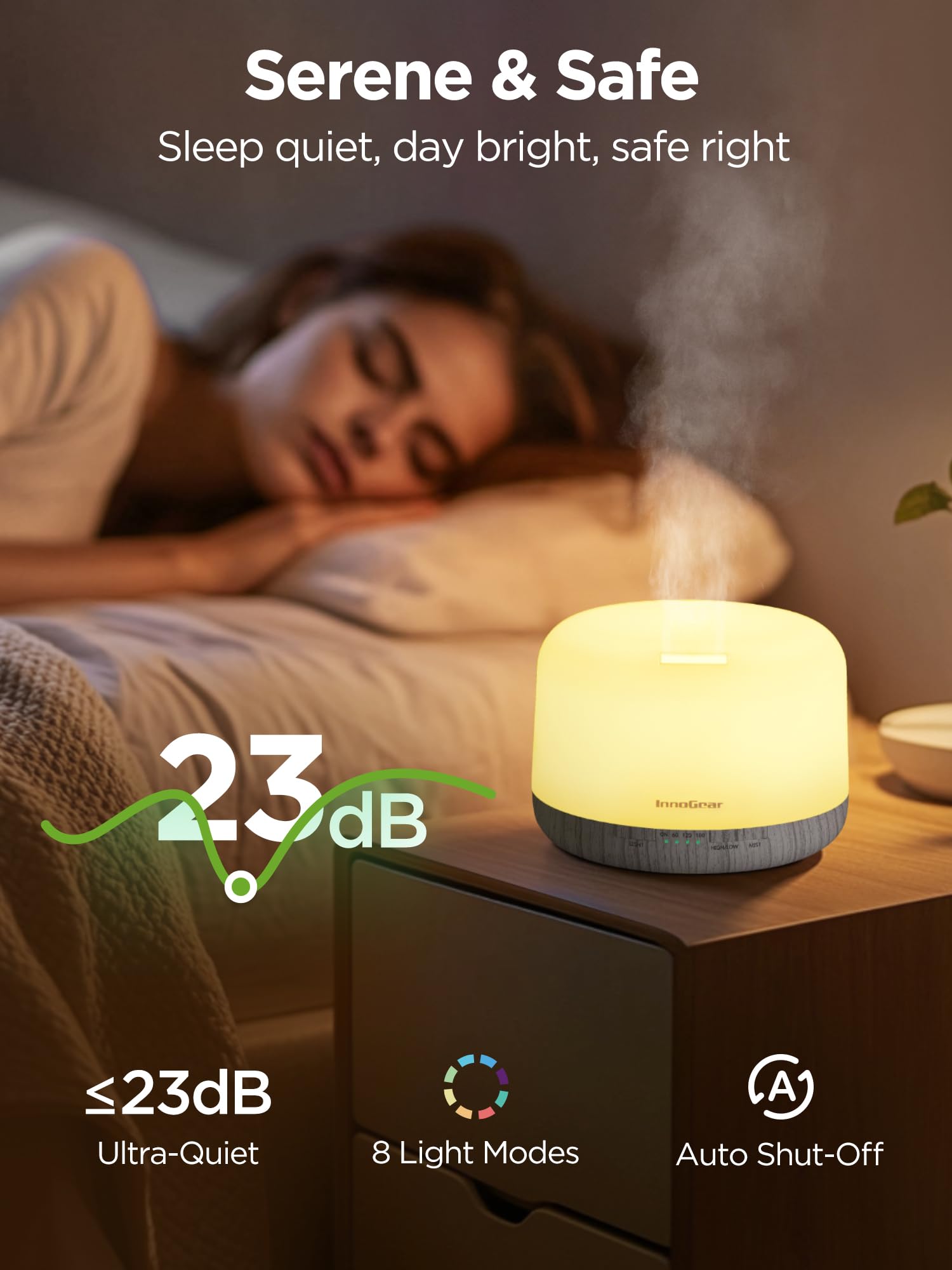 InnoGear strong mist mode for lasting fragrance throughout the day
