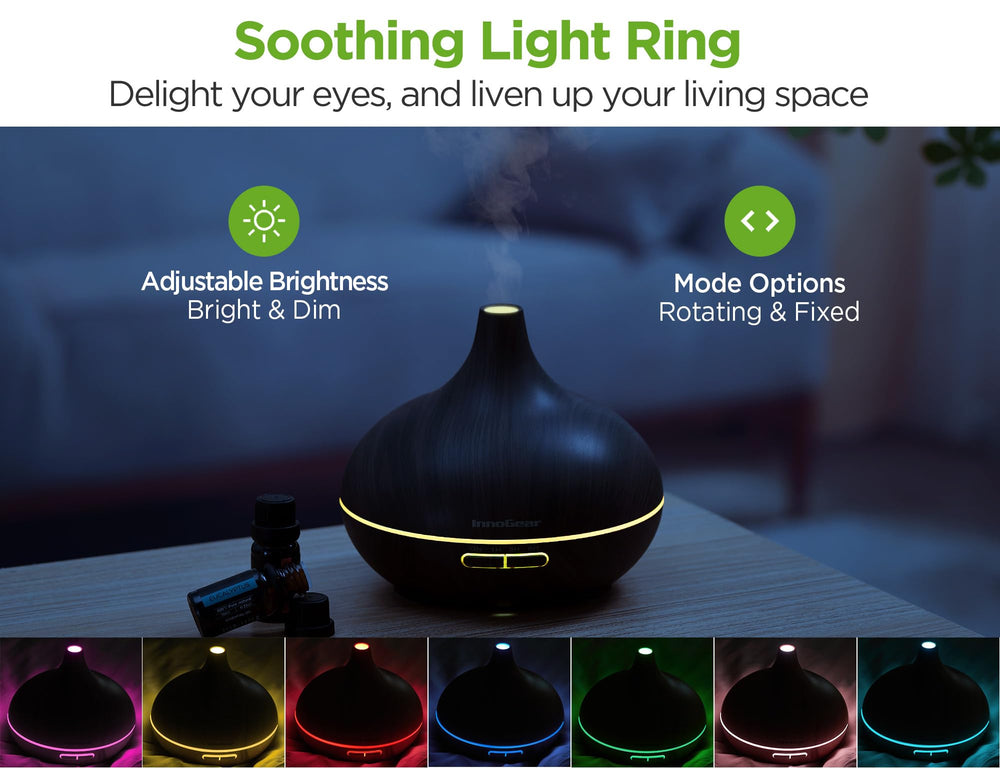 InnoGear diffuser top view highlighting mist outlet for aroma.