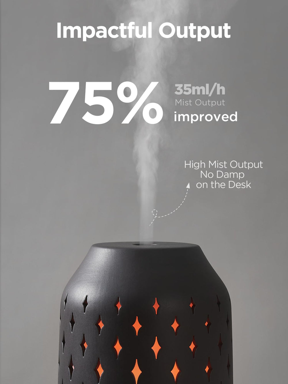 InnoGear diffuser offers two mist modes for shorter bursts or extended diffusion sessions.