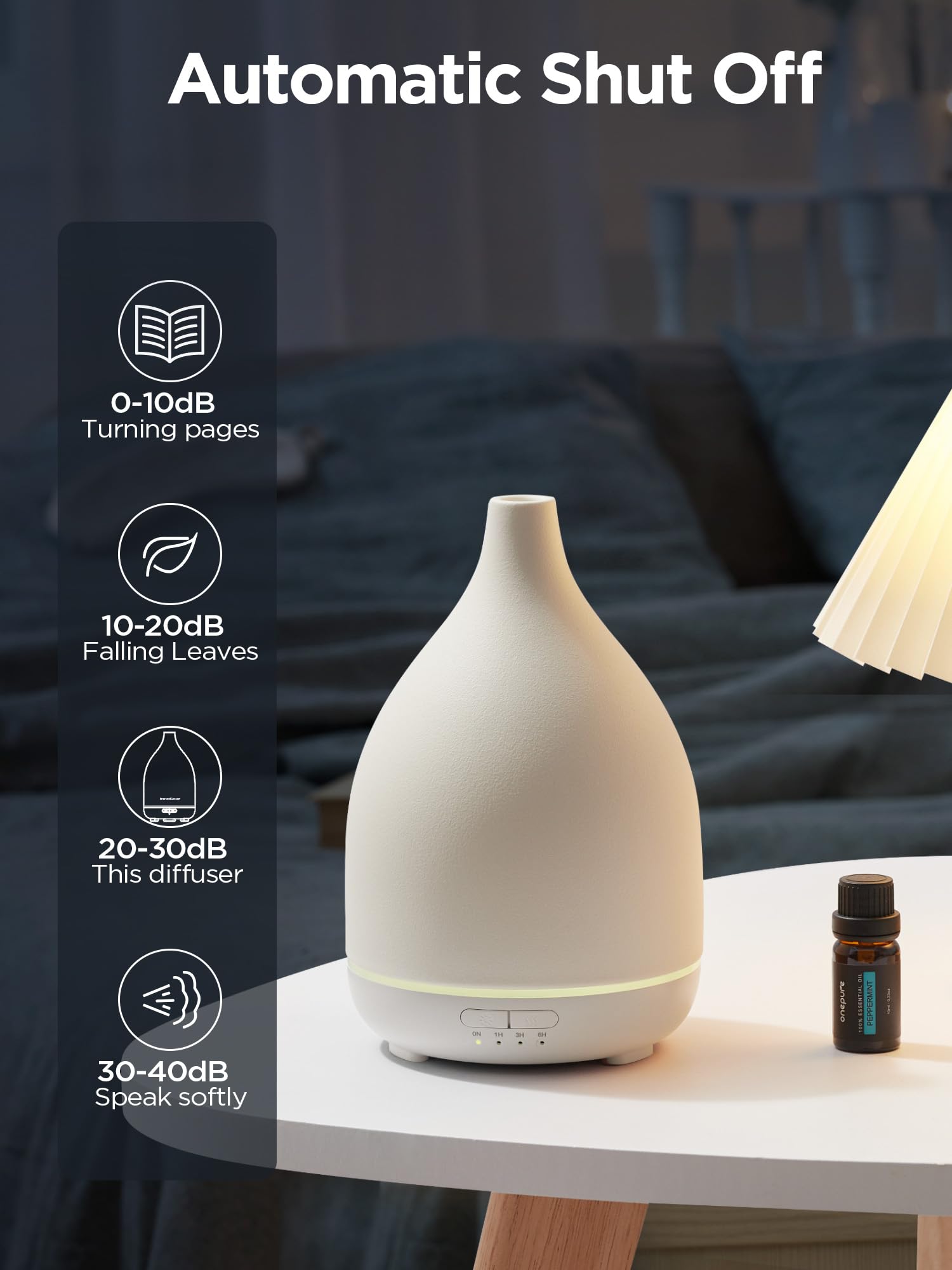 InnoGear white base diffuser blending with modern decor