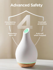InnoGear ceramic diffuser water tank detail confirms safe, clean mist.