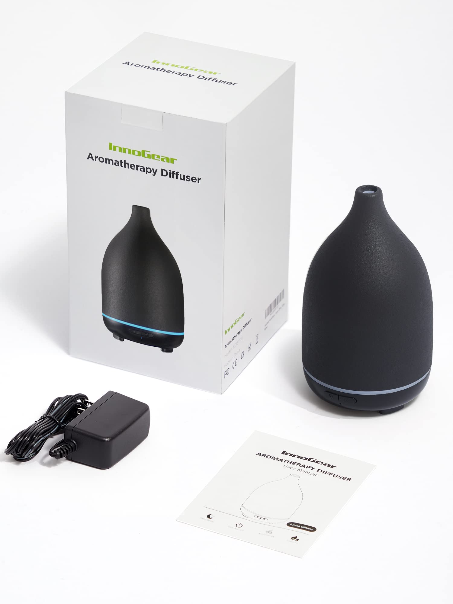 InnoGear diffuser chimney outlet close-up delivers a strong mist without furniture moisture.