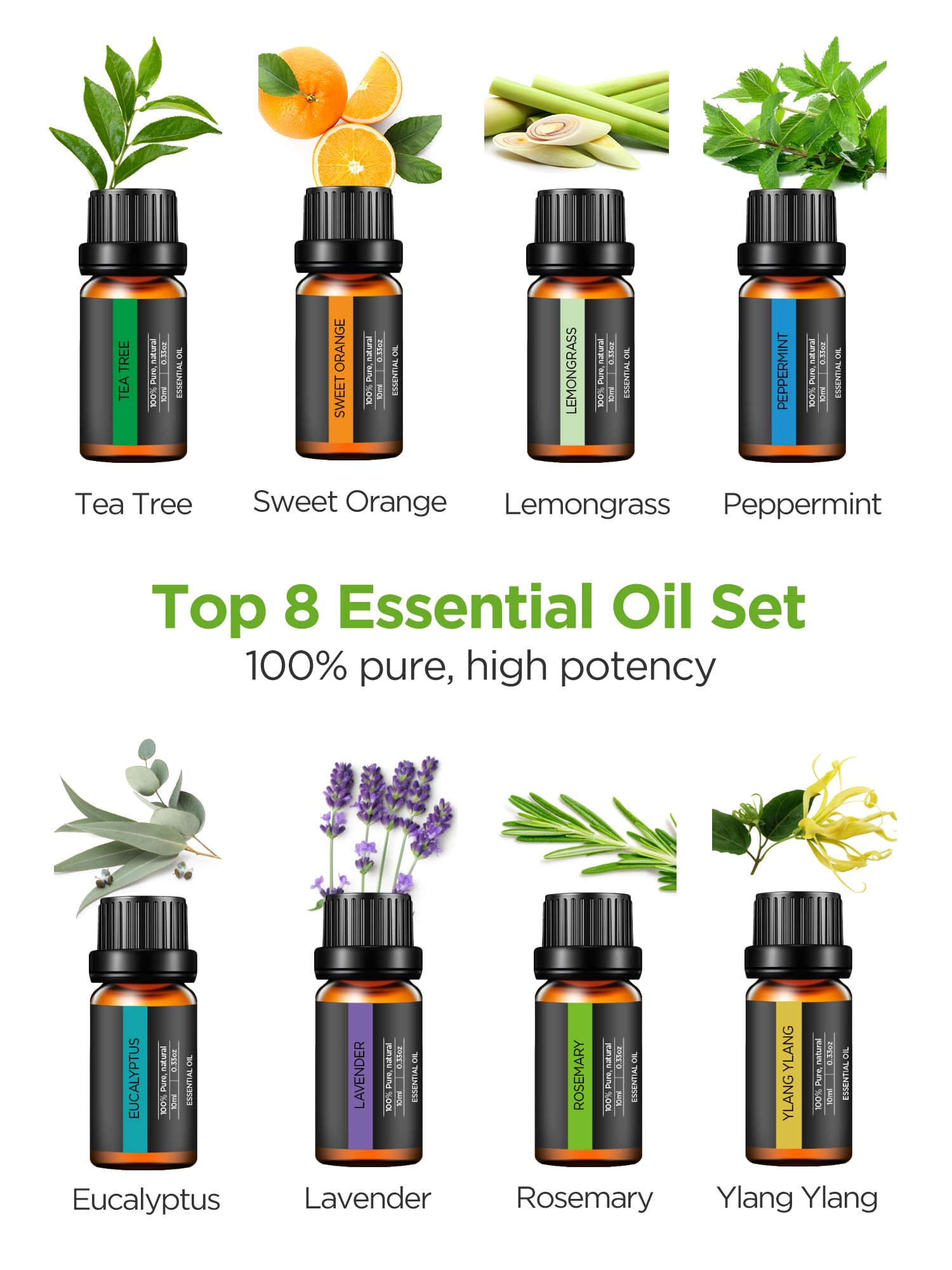 InnoGear 8-oils set with quick-scent options for personalized diffusion.