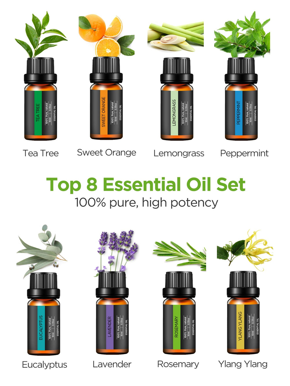 InnoGear 8-oils set with quick-scent options for personalized diffusion.