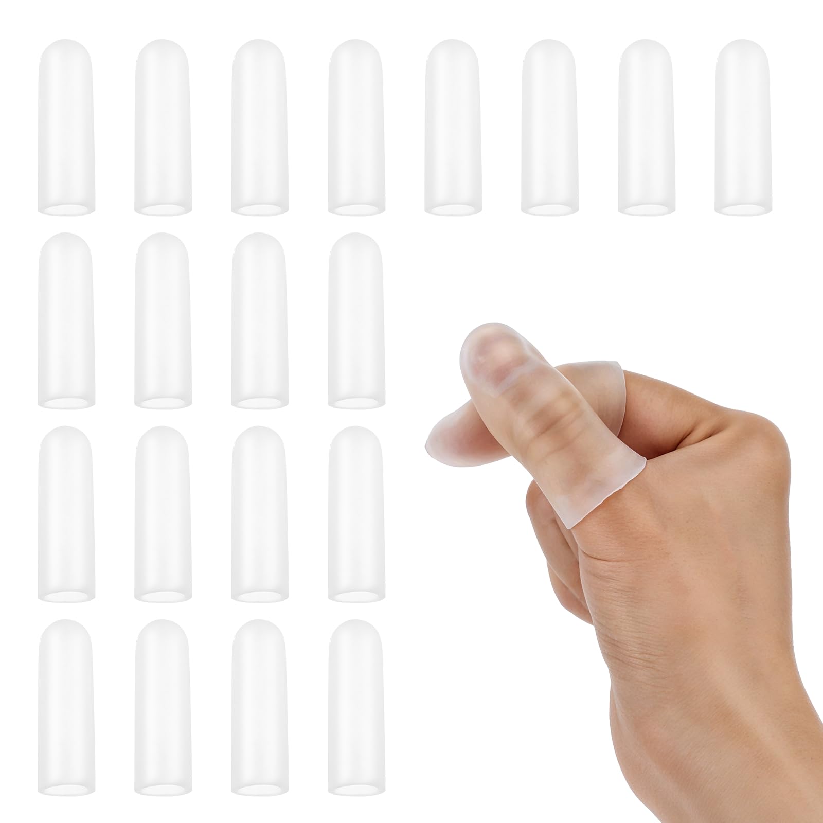 InnoHHustle gel finger cots pack protects fingertips with flexible silicone for daily tasks.