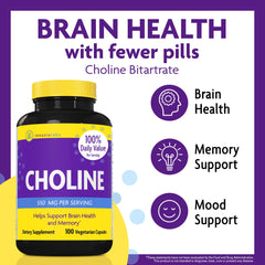 InnovixLabs choline capsules, 100 count, ideal for ongoing focus.