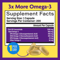 InnovixLabs omega-3 capsules with enteric coating reduce aftertaste for pleasant swallowing.