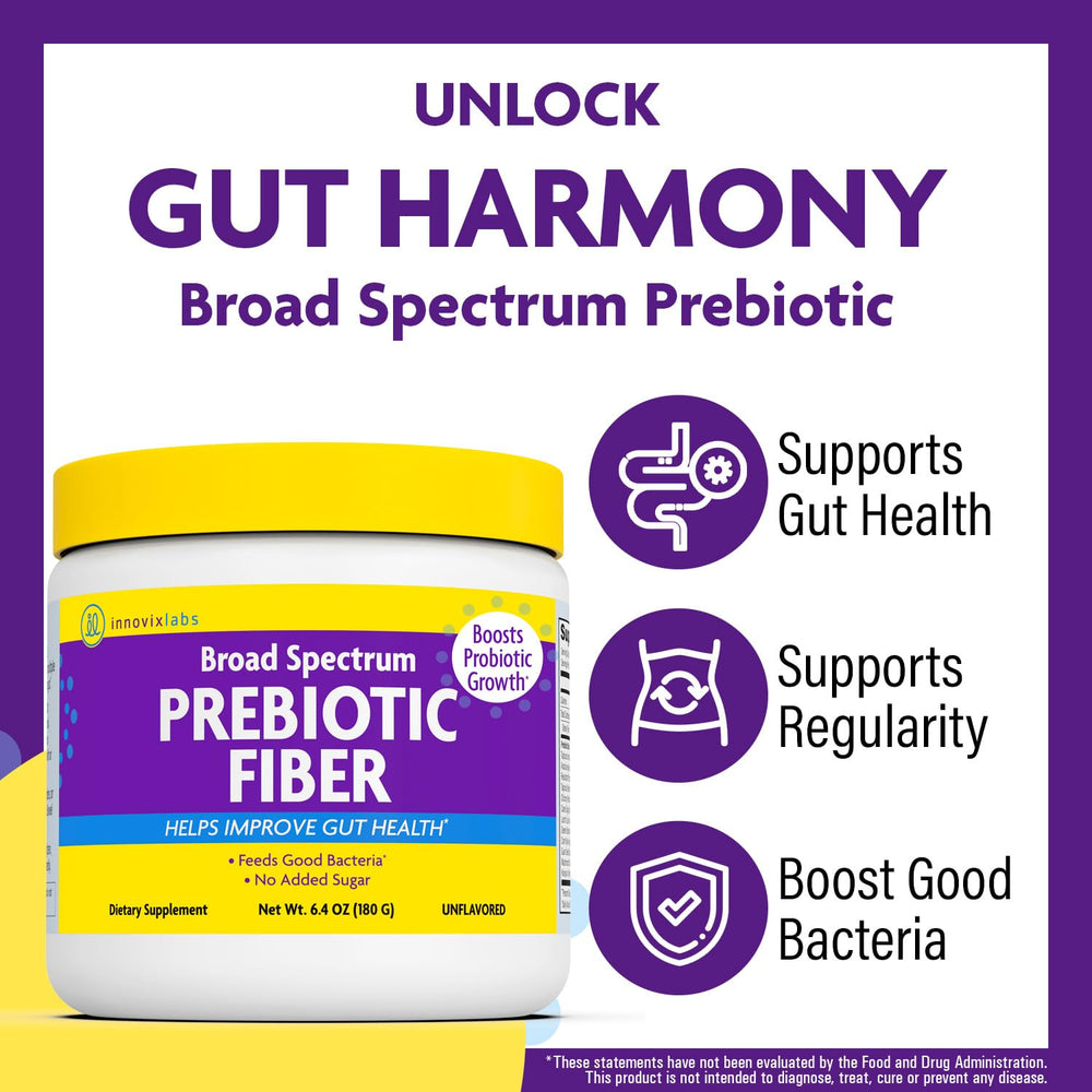 InnovixLabs Prebiotic Fiber Powder scoop measures daily fiber intake.