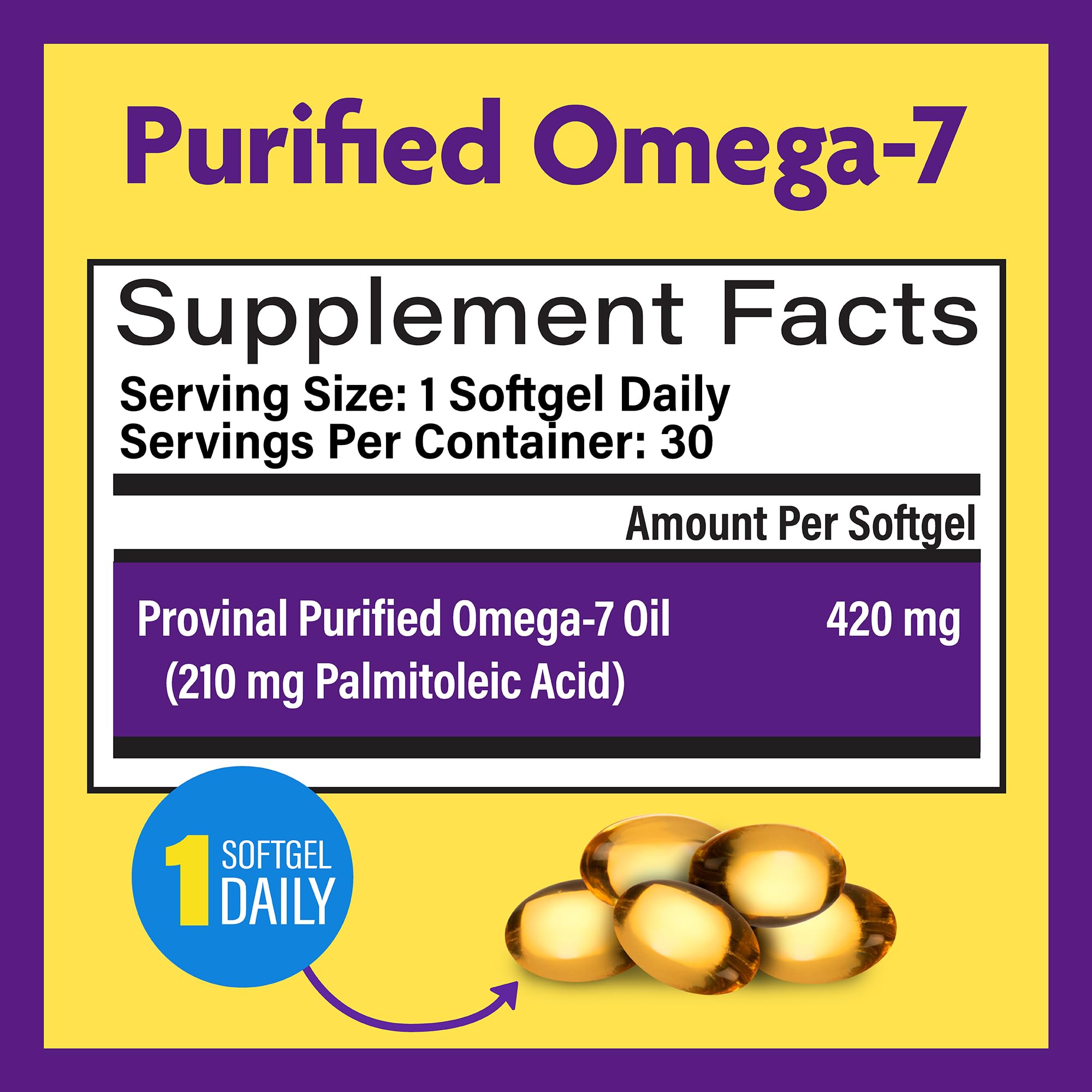 InnovixLabs Purified Omega 7 purity label emphasizing quality
