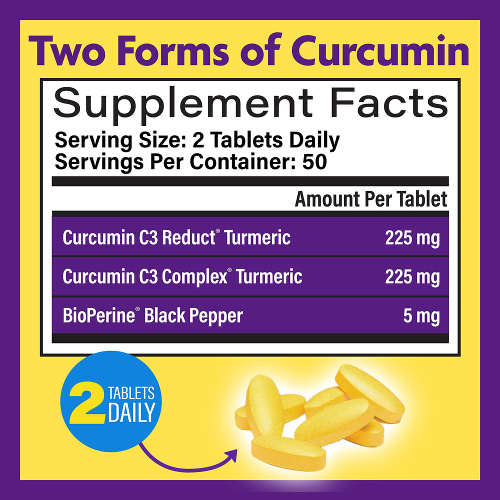 Close-up of time-release tablets indicating extended curcuminoid activity.
