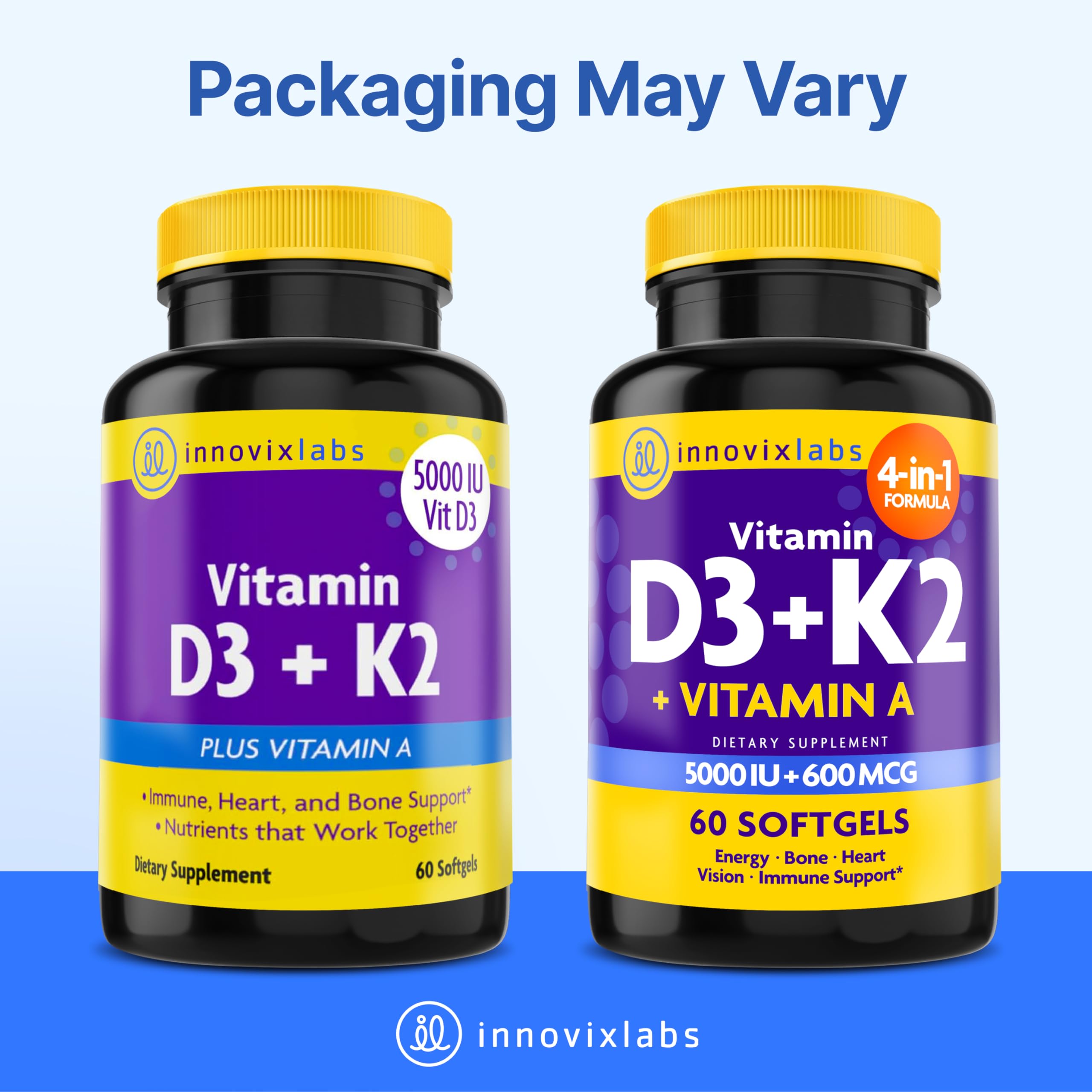 InnovixLabs Vitamin D3 K2 bottle pour demonstrates convenient dosing