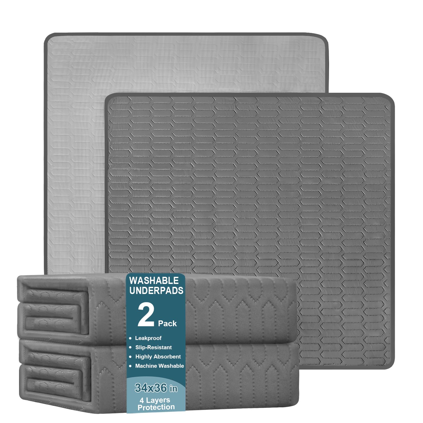 Inooro Washable Underpads top layer is skin-friendly for overnight use.