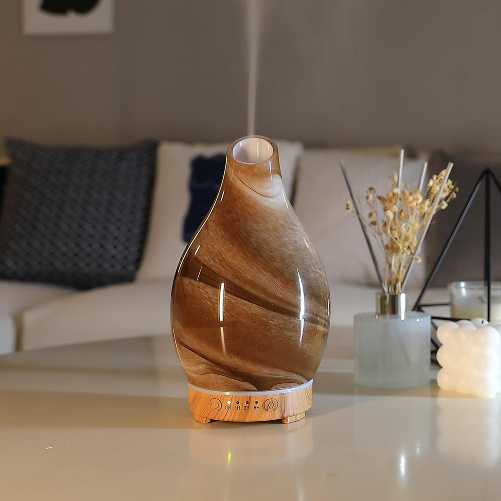 INRORNAS art glass diffuser in brown vase enhances space with subtle aroma
