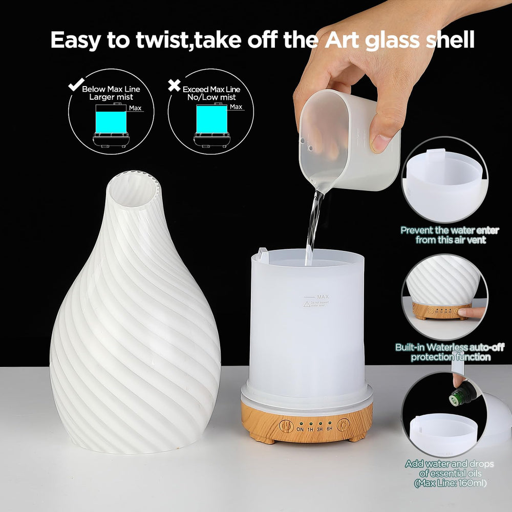 Inrorans decorative vase-style diffuser blends with modern decor.