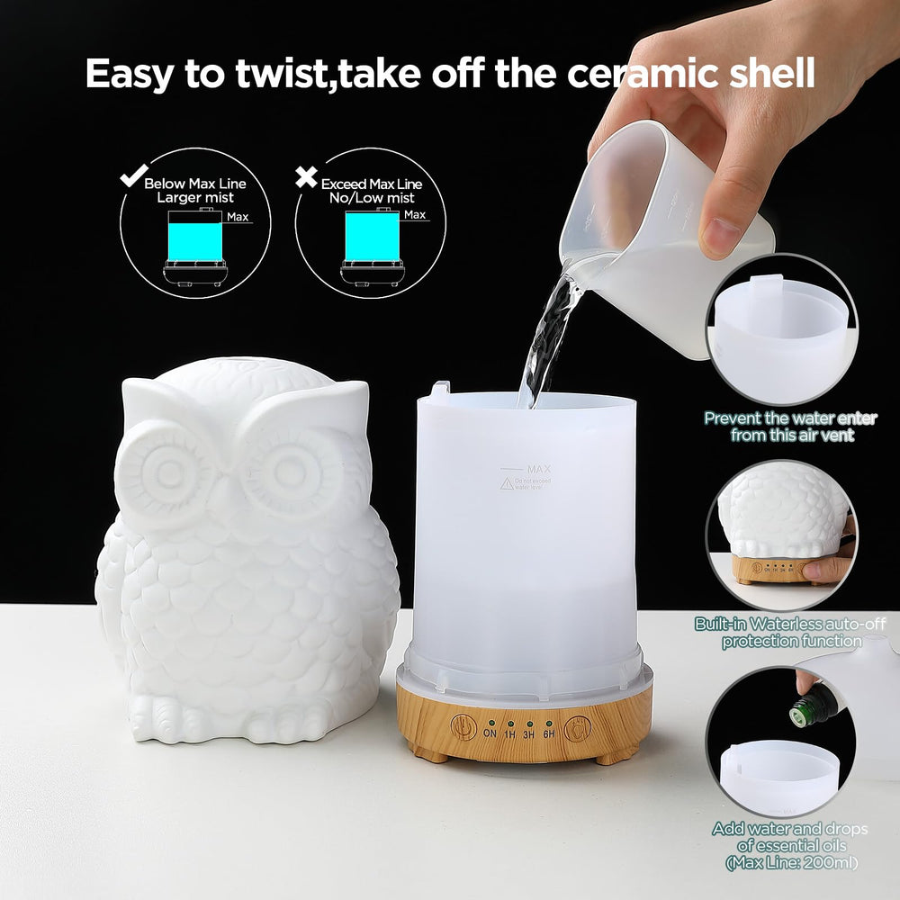 Inrorans Owl Diffuser porcelain craft suits bedrooms, offices, and studios