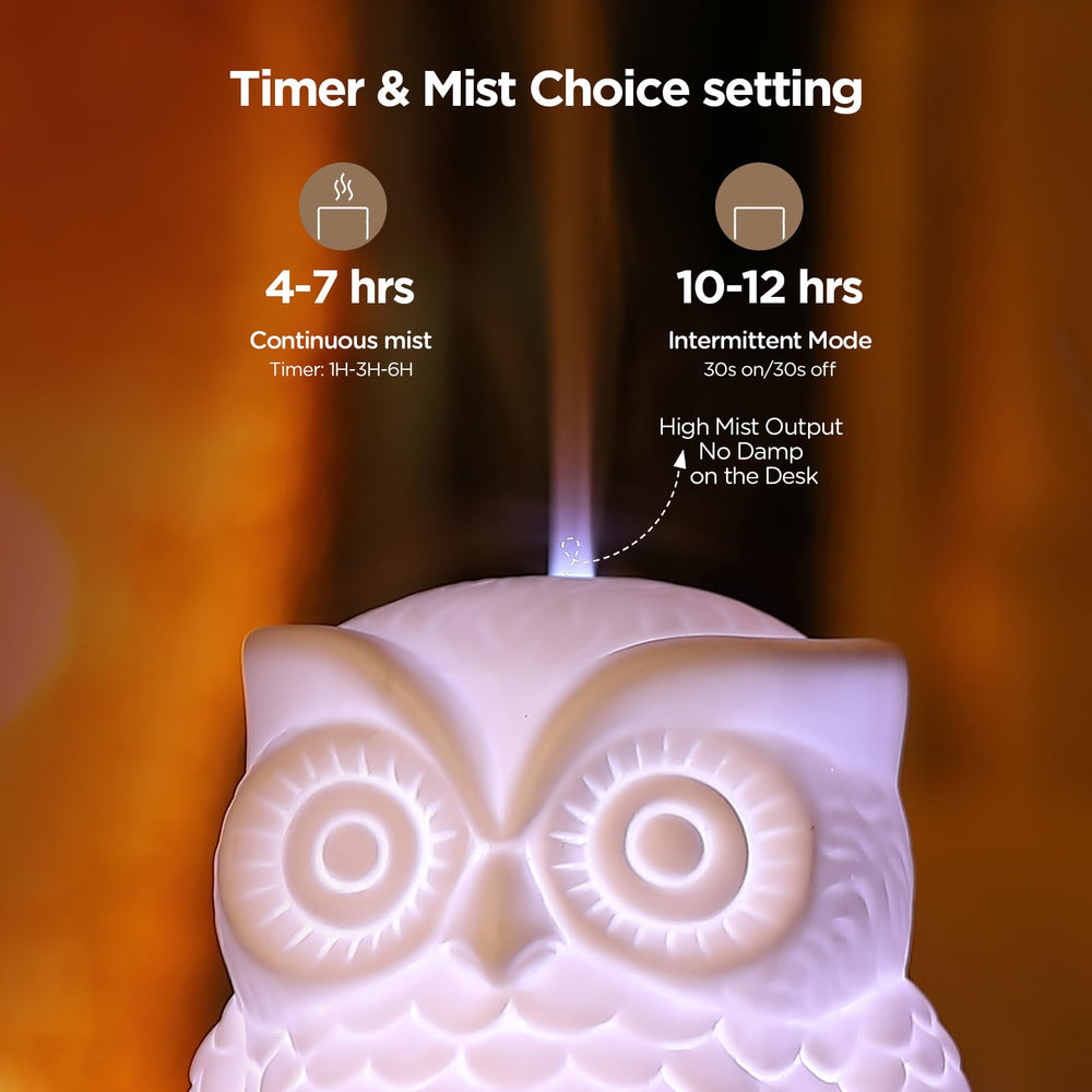 Inrorans Owl Diffuser intermittent mist extends scent coverage in small rooms