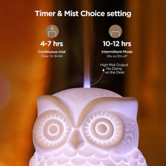 Inrorans Owl Diffuser intermittent mist extends scent coverage in small rooms