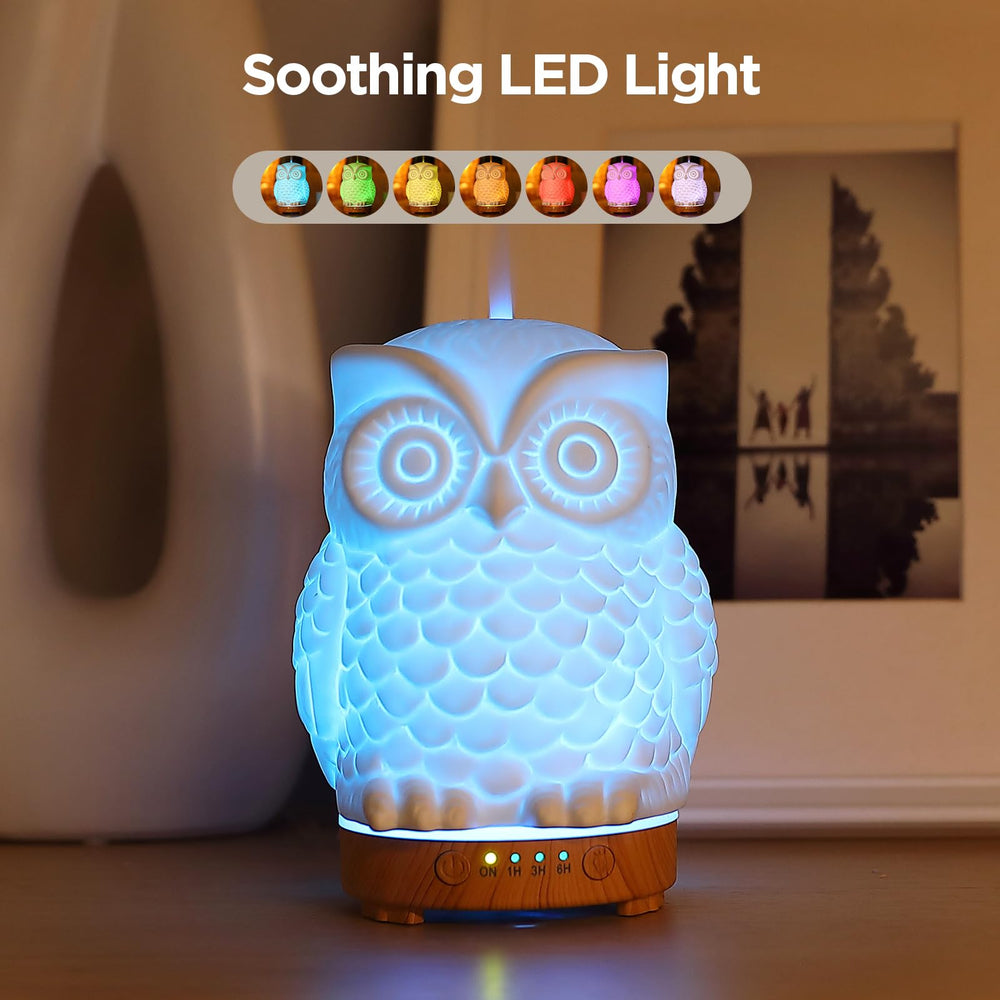 Inrorans Owl Diffuser LED night light adds warm ambience for bedrooms