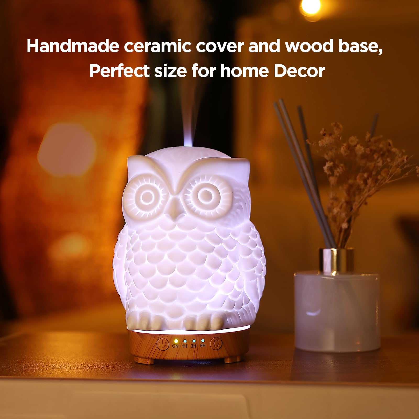 Inrorans Owl Diffuser ultrasonic technology delivers quiet operation for calm environments