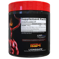 Hellboy Edition scoop close-up showing precise pre-workout dosing and texture.