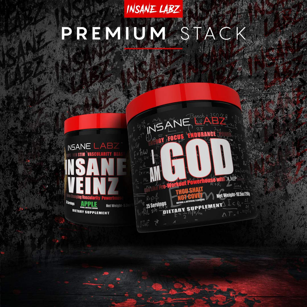 Insane Labz I am God AMPiberry ingredient card indicates energy and focus blend.