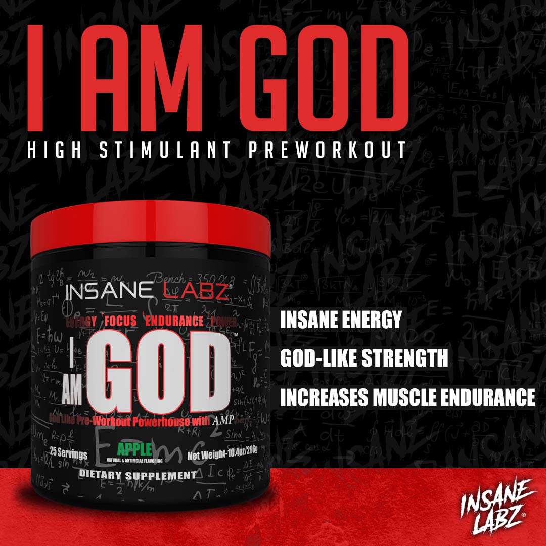 Insane Labz I am God Apple flavor drink prepared for a flavorful, focused session.