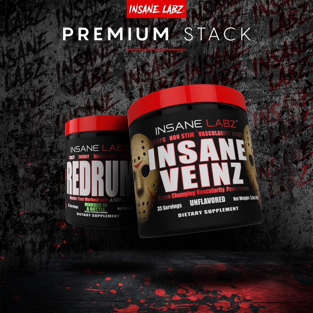 Betaine anhydrous detail on Insane Veinz label for potential nitric oxide support