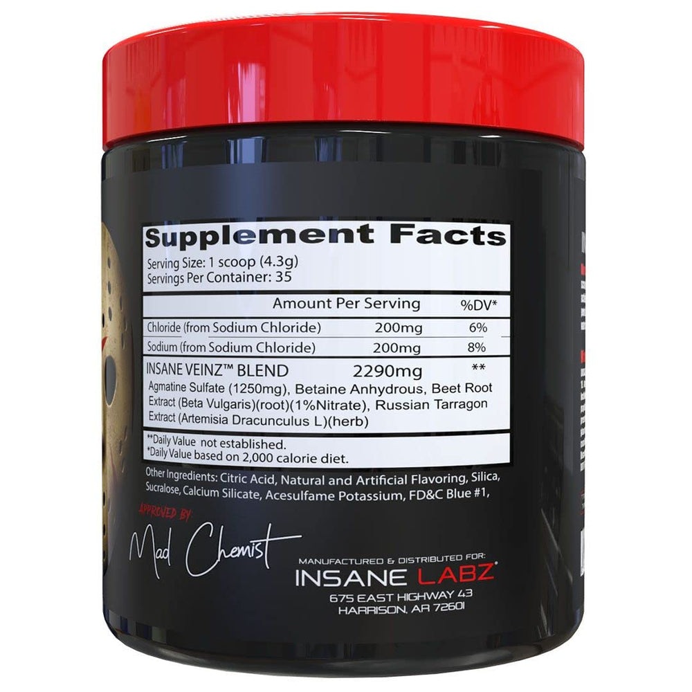 Insane Labz Insane Veinz bottle pour, convenient on-the-go NO boost without stimulants