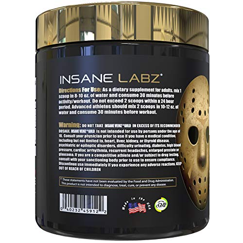 Insane Labz Veinz Gold Hydromax close-up showing hydration-driven support.