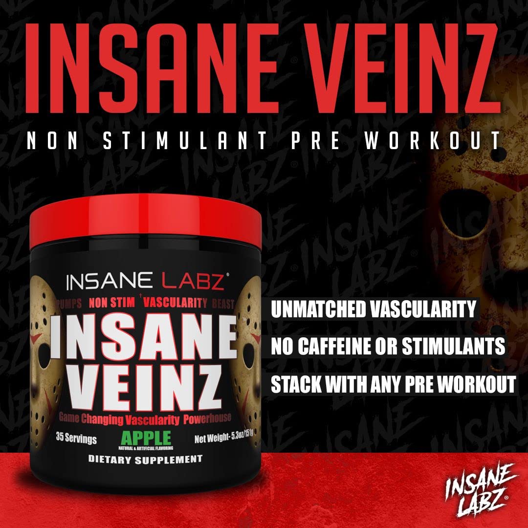 Insane Labz Insane Veinz jar packaging features a modern, easy to store design.
