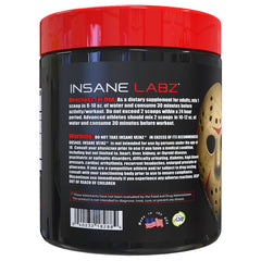 Insane Labz Insane Veinz tub label highlights agmatine sulfate and betaine anhydrous ingredients.