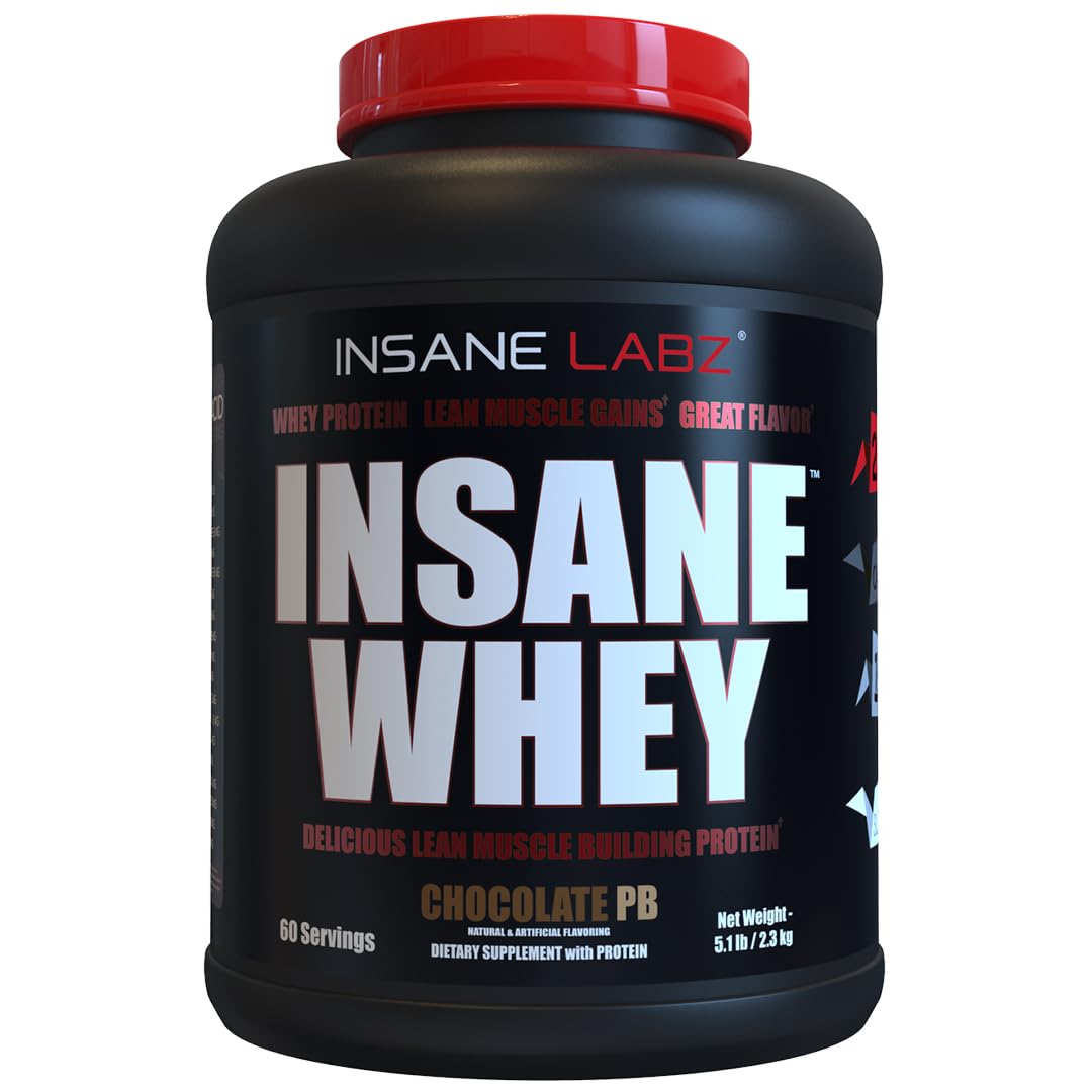 Insane Labz Insane Whey chocolate peanut butter bottle for post-workout nutrition