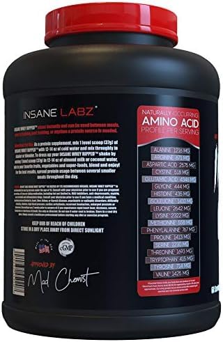 Insane Labz Whey Ripped nutrition panel shows low carbs and calories.