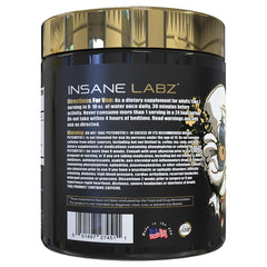 Insane Labz Psychotic Gold label closeup highlighting citrulline and beta alanine.
