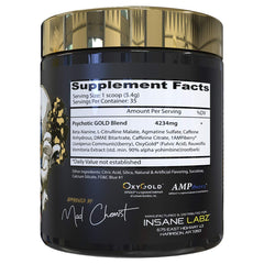 Psychotic Gold scoop with blue punch powder ready to mix.