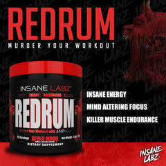 Insane Labz Redrum ampiberry ingredient bottle highlighting energizing complex
