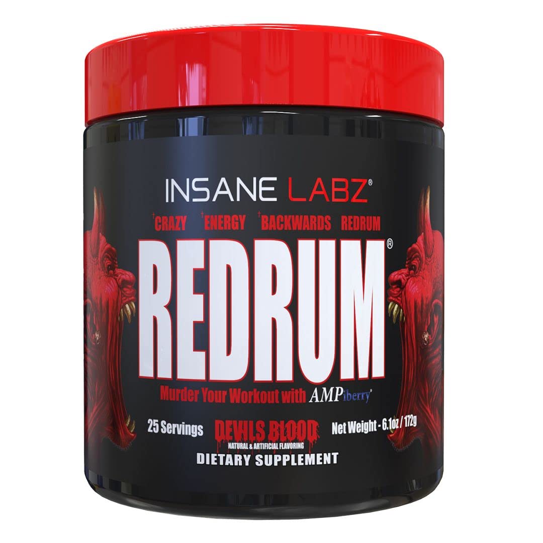 Insane Labz Redrum high-stim powder jar for intense training sessions