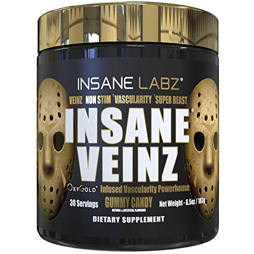 Insane Labz stack front view showing Psychotic Gold and Veinz Gold together for pre-workout support.