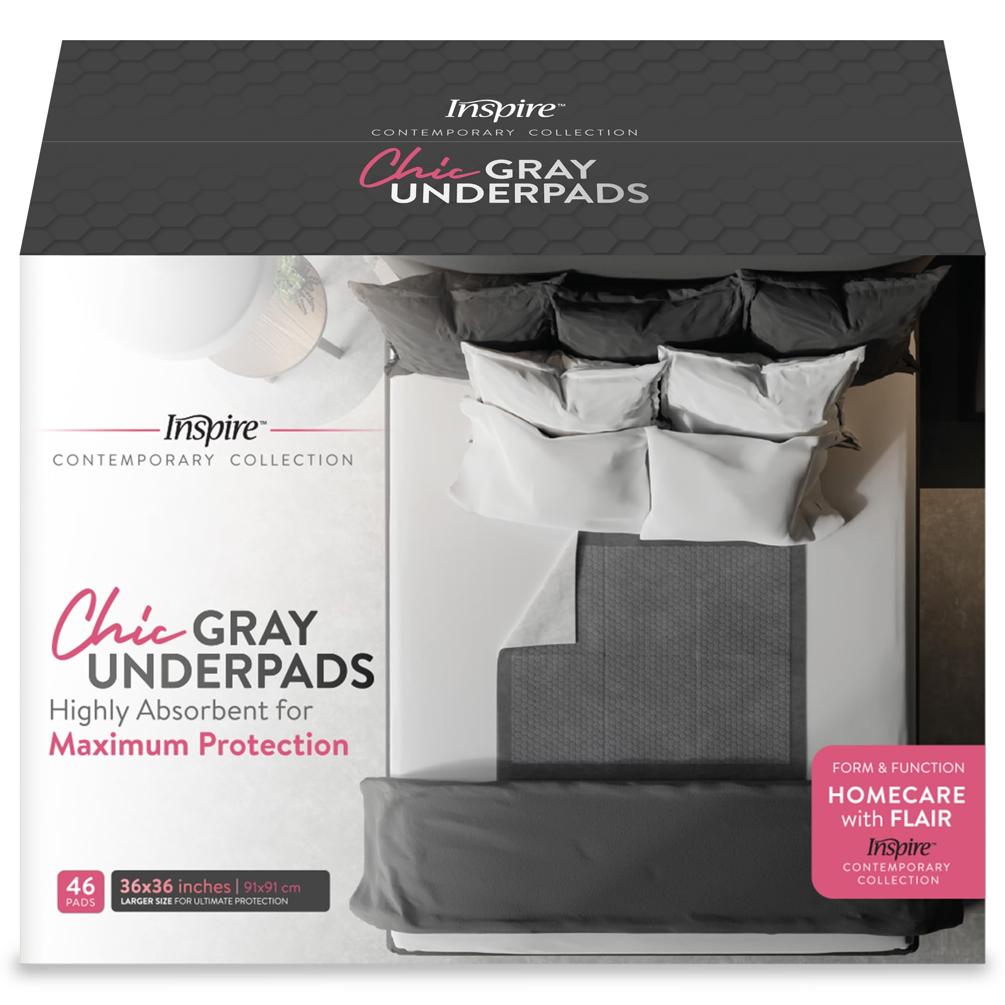 Inspire bed pad ultra thick absorbent for reliable protection.