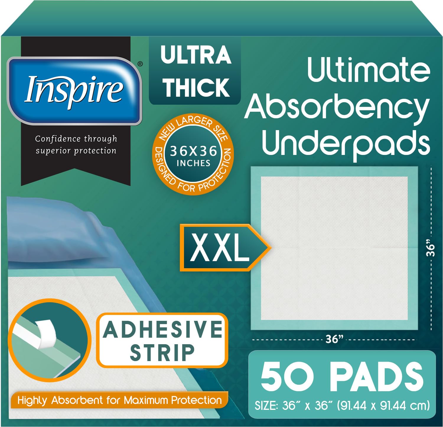 Inspire bed pad with waterproof backing keeps surfaces dry and protected.