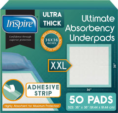 Inspire bed pad with waterproof backing keeps surfaces dry and protected.